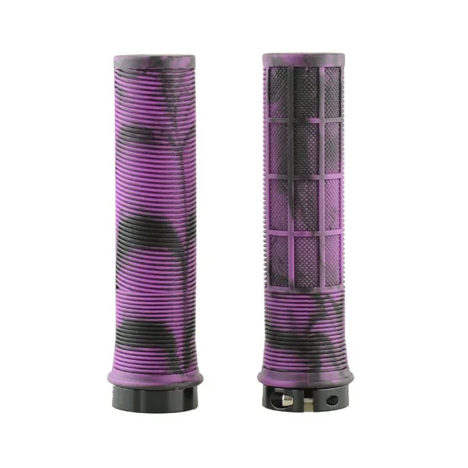 Lock-On MTB Bicycle Bar Grips – Anti-Slip TPR Bike Handles Bicycle Handlebar Grips Nixie Black-Purple