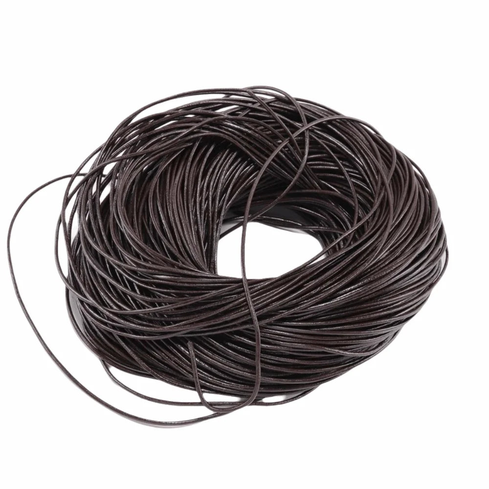 Black Genuine Leather Cord 1–6mm Round Thong for DIY Jewelry Leather Jewelry Cord Nixie Coffee 1.5mm-5m