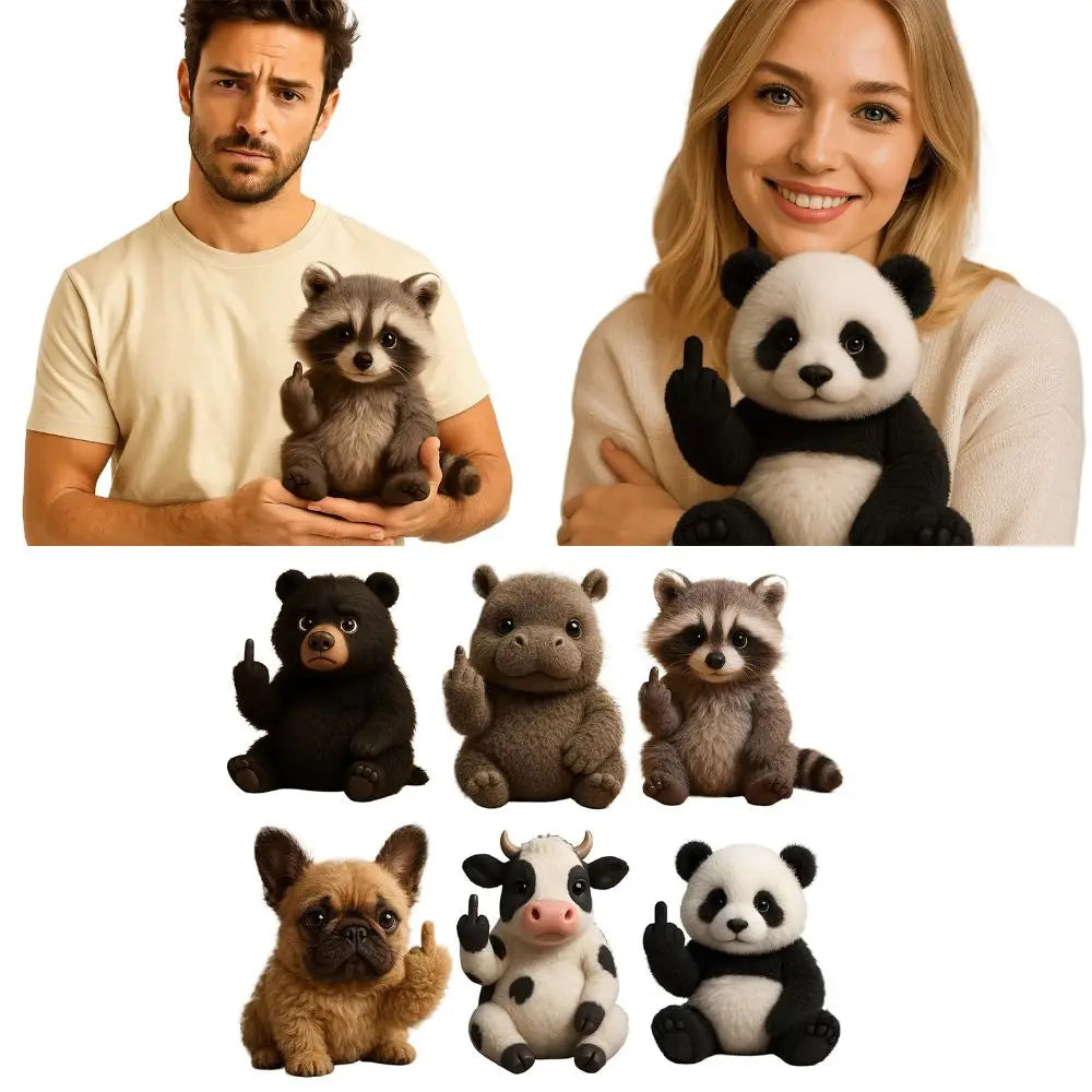 Cute Finger Plush Animal Toy – Panda, Cow & Raccoon Doll Plush Animal Toy Nixie