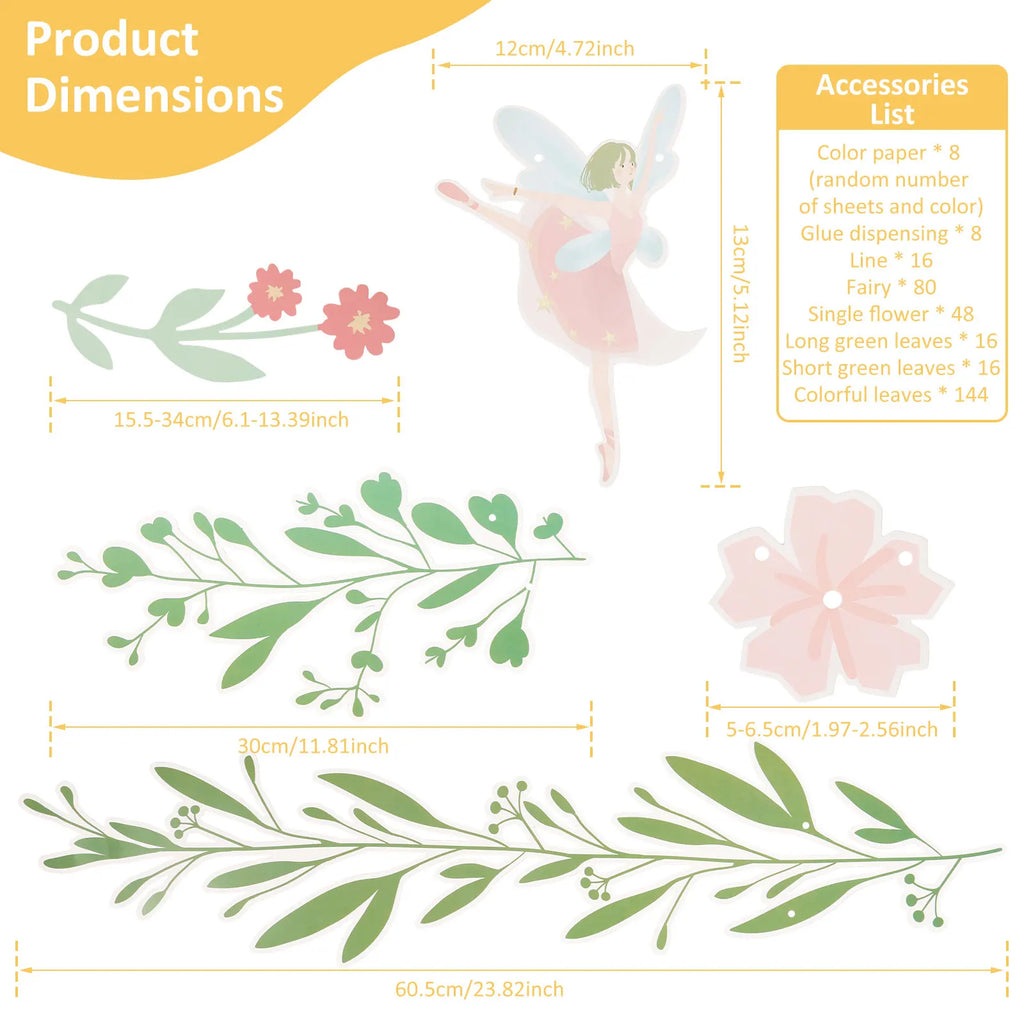 8Pcs Flower Fairy Banner Garland – Colorful Party Decoration Party Banner Garland Nixie