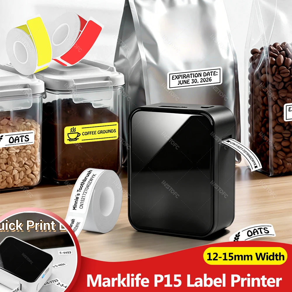 Marklife P15 Mini Bluetooth Inkless Label Printer | Portable