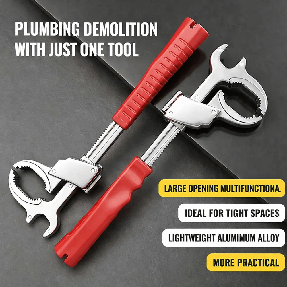 Adjustable Aluminum Faucet Wrench – Multi-Use Sink Spanner Tool
