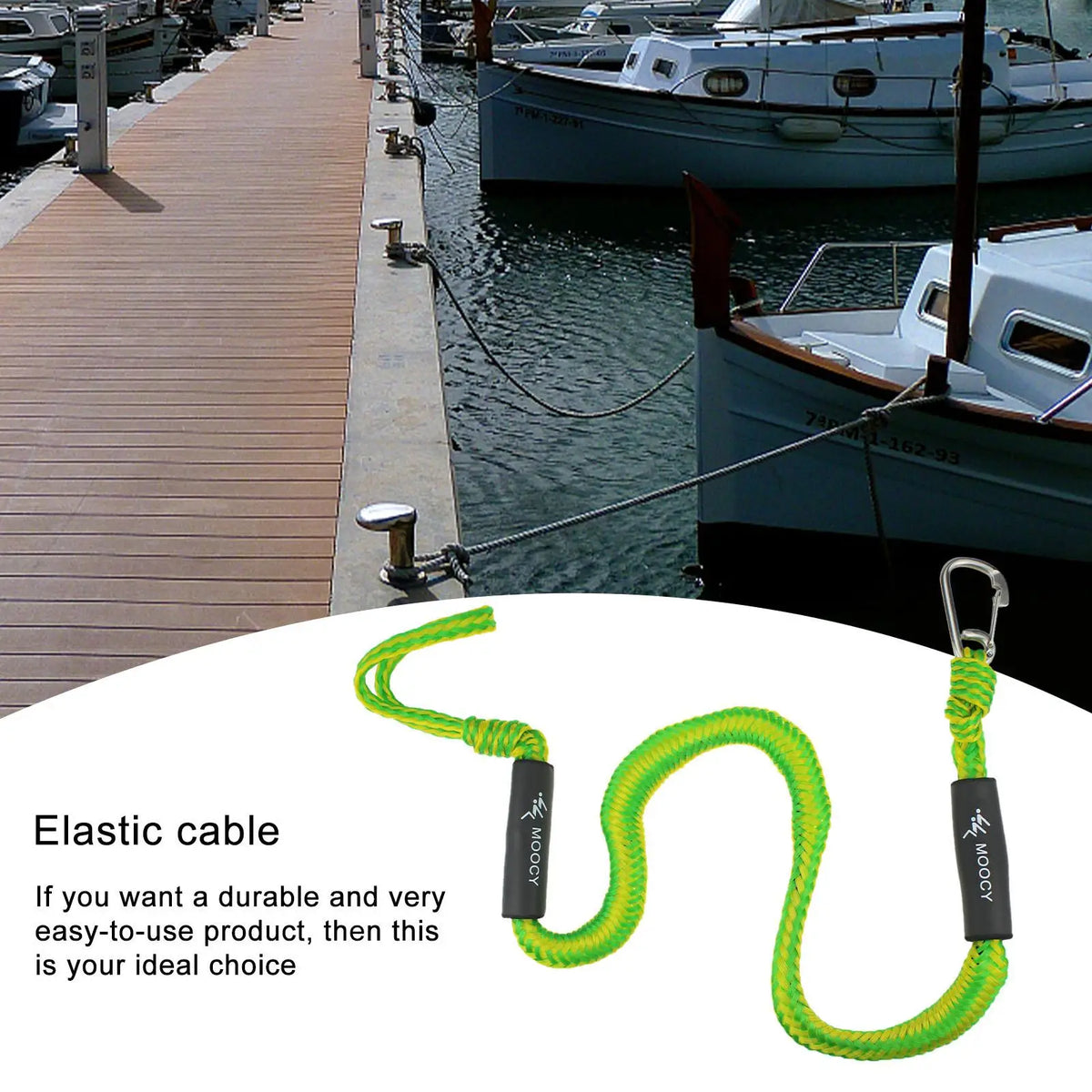 Elastic Bungee Boat Dock Line – Adjustable Mooring Rope