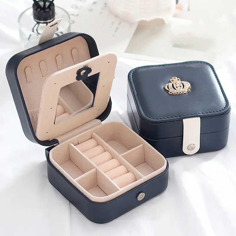 Double Layer PU Leather Jewelry Box – Travel Organizer Case Jewelry Storage Box Nixie