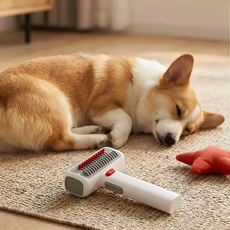 2-in-1 Self-Cleaning Pet Deshedding Brush for Dogs & Cats Pet Grooming Brush Nixie