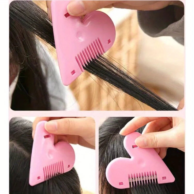 Pink Heart Double-Sided Hair Thinning Comb & Cutting Blade Hair Thinning Comb Nixie