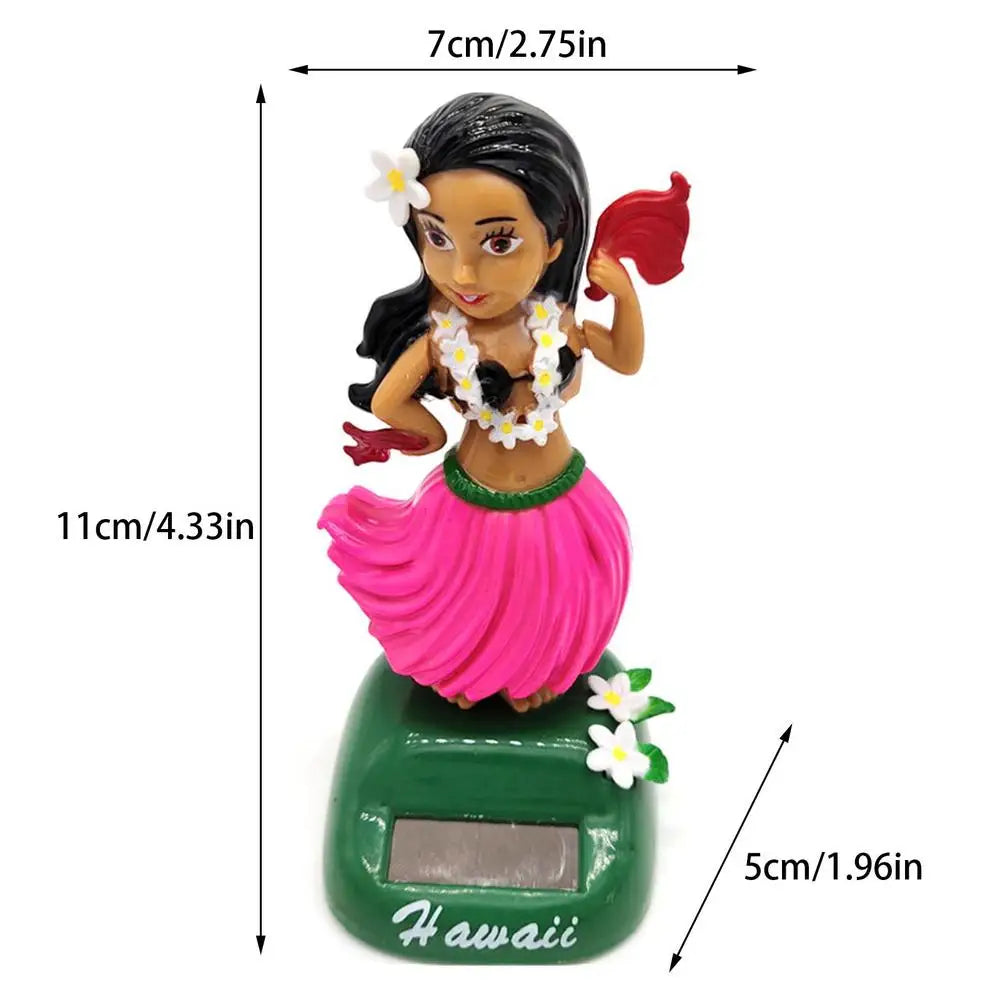 Solar Hula Girl Bobblehead | Hawaiian Dancing Car Dashboard Ornament