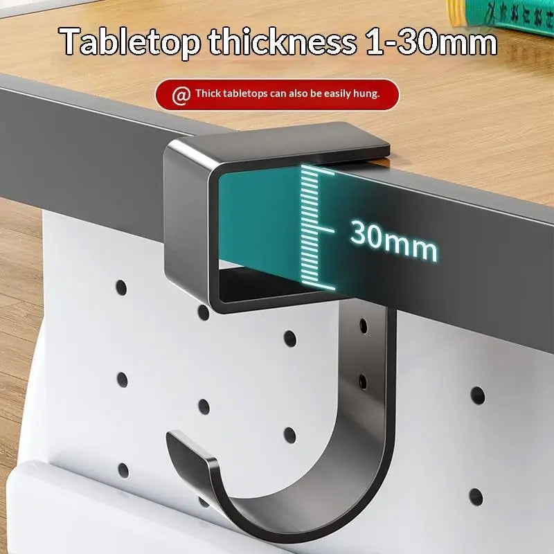Carbon Steel No-Drill Desk Edge Hook for Bags & Headphones Desk Edge Hook Nixie