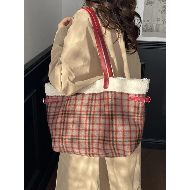 Nixie Vintage Suede Plush Tote Bag – Women's Handbag Women's Tote Bag Nixie