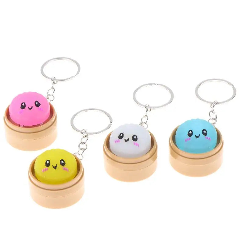 Kawaii Steamed Bun Keychain – Cute Bag Charm & Party Favor Novelty Keychain Nixie