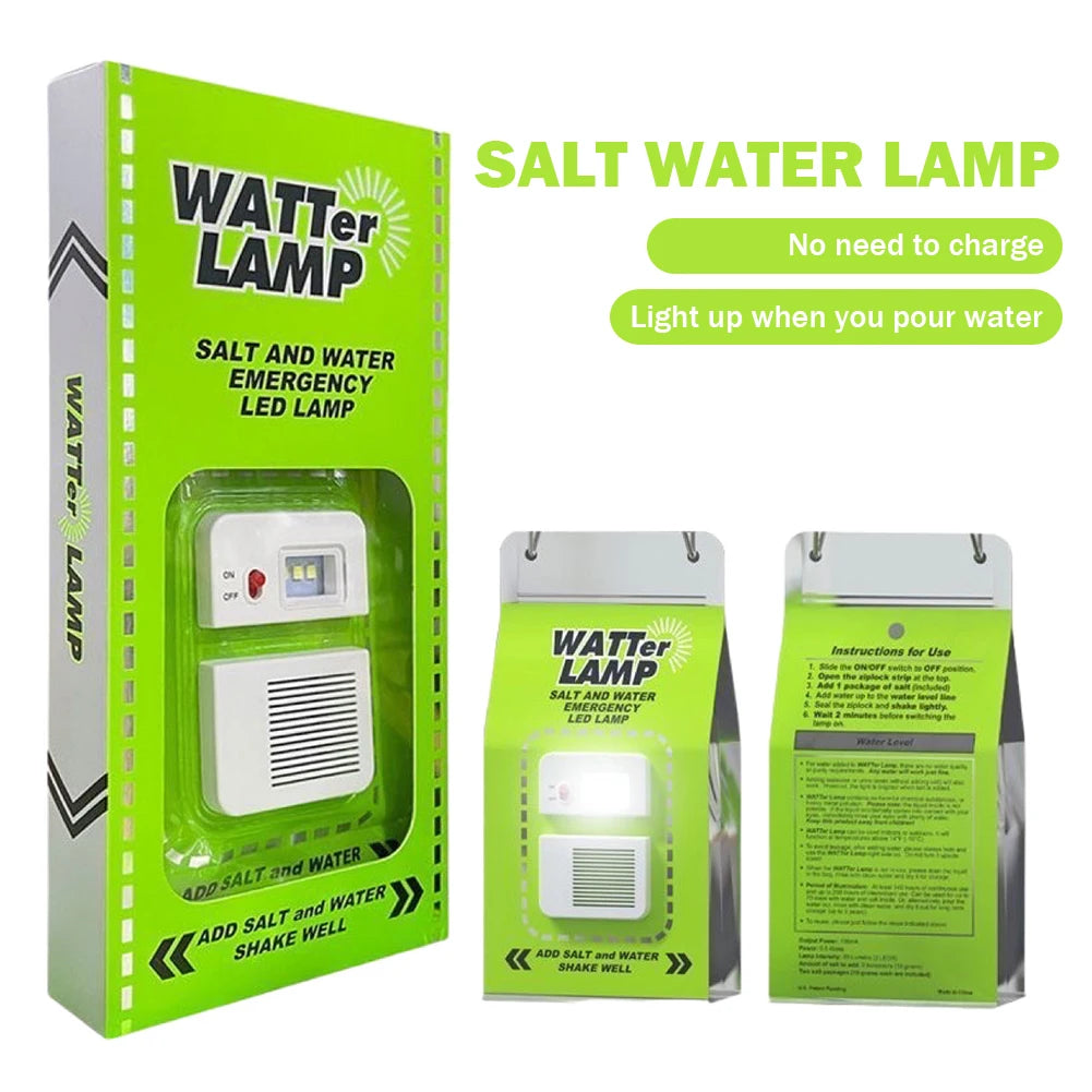 LED Salt Water Lamp – Portable Waterproof Camping Emergency Light Camping Lamp Nixie