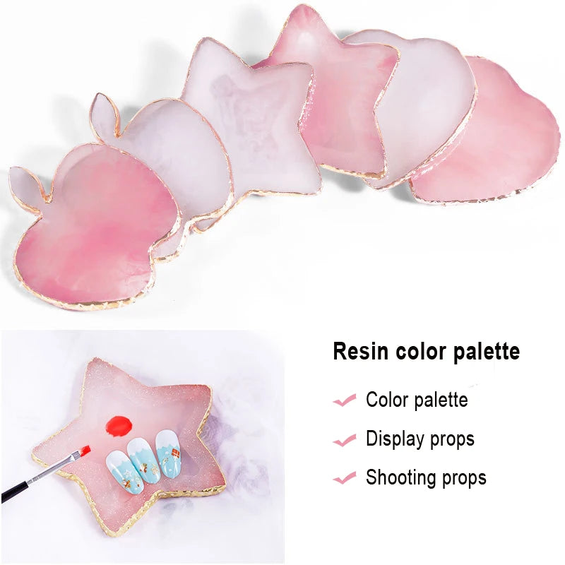 Natural Resin Nail Art Palette | Gel Polish Mixing & Display Nail Art Palette Nixie