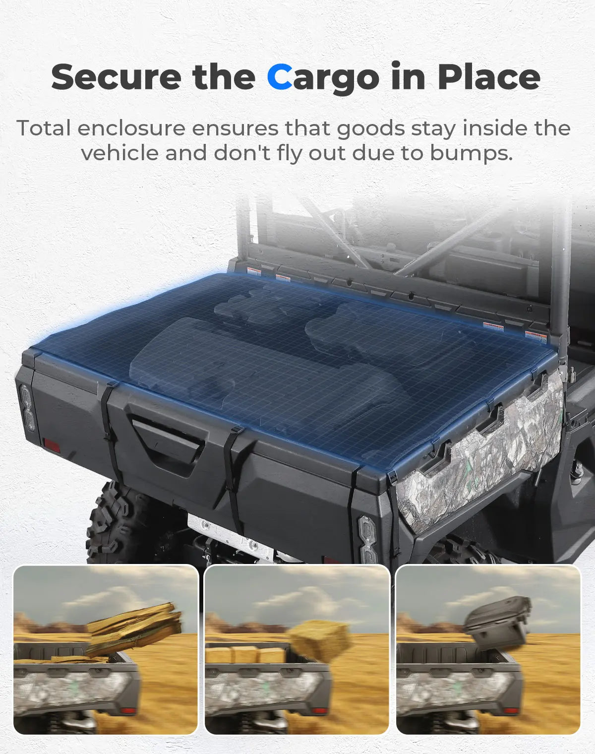 UTV Soft Cargo Bed Cover UV50+ – CFMOTO UFORCE 1000 & 1000 XL UTV Cargo Bed Cover Nixie