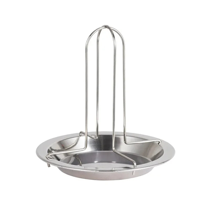 Stainless Steel Vertical Chicken Roaster Stand with Drip Tray Chicken Roaster Stand Nixie roast chicken plate