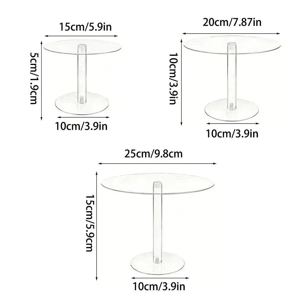 Acrylic Double-Layer Cake Stand | Clear Round Dessert Display