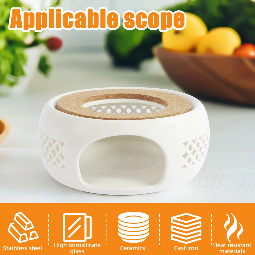 Hollow Ceramic Teapot Warmer Candle Heating Base Holder Teapot Warmer Base Nixie
