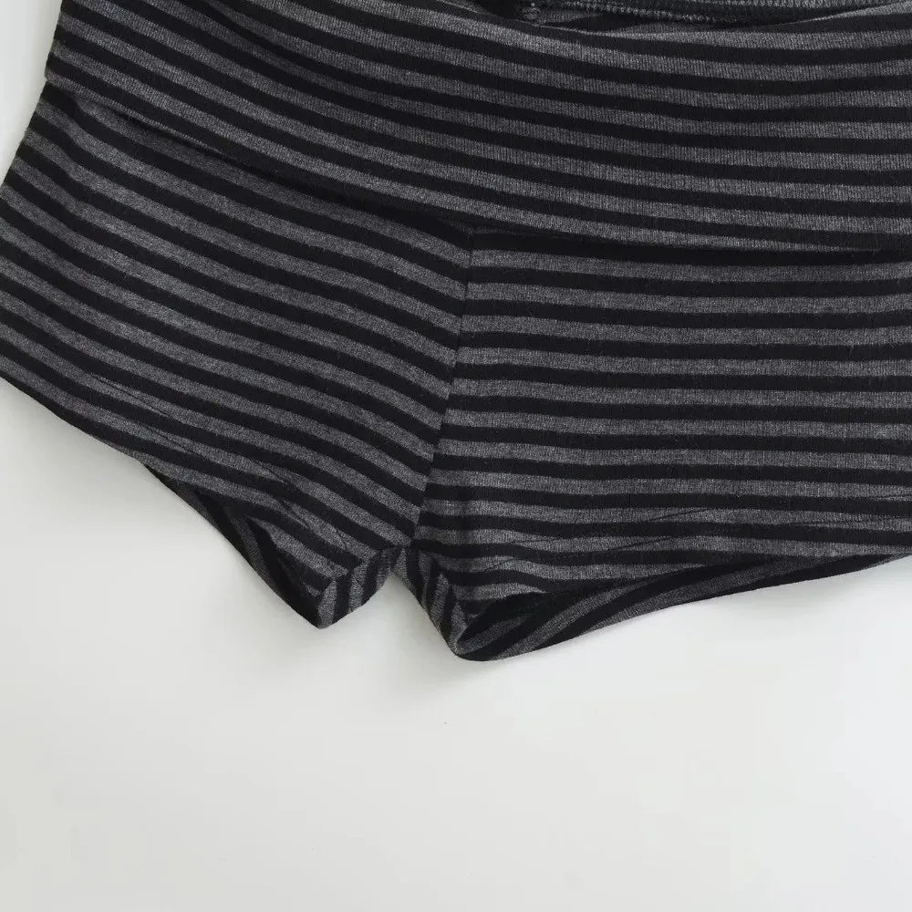 Women's Striped Elastic Waist Casual Summer Shorts