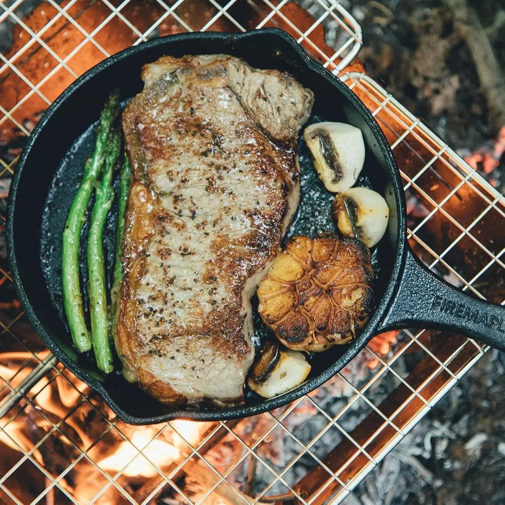 FEB.WIND Cast Iron Skillet – Round Frying Pan & Griddle Cast Iron Skillet Nixie