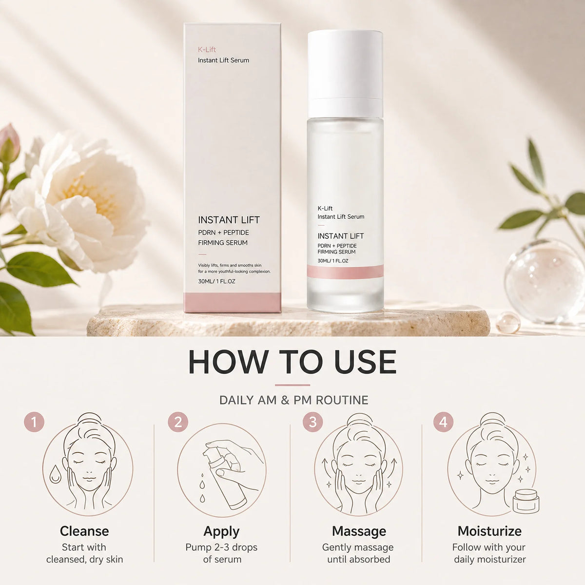 VIARELINE PDRN Peptide Lifting Serum – Firming & Brightening Facial Serum Nixie