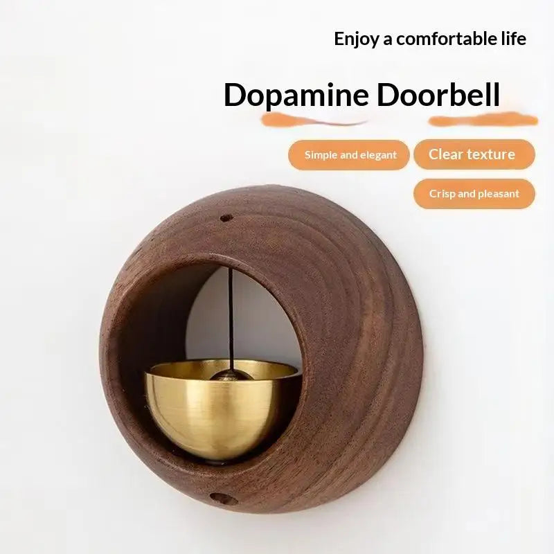 Black Walnut Wood Magnetic Entry Door Bell Hanging Chime Decorative Door Bell Nixie