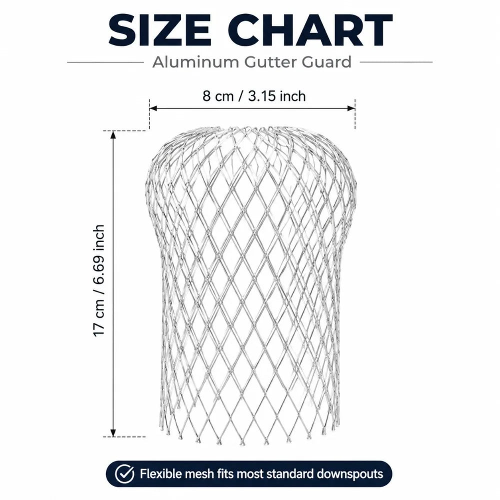 Metal Mesh Gutter Drain Cover – Leaf & Debris Filter Guard