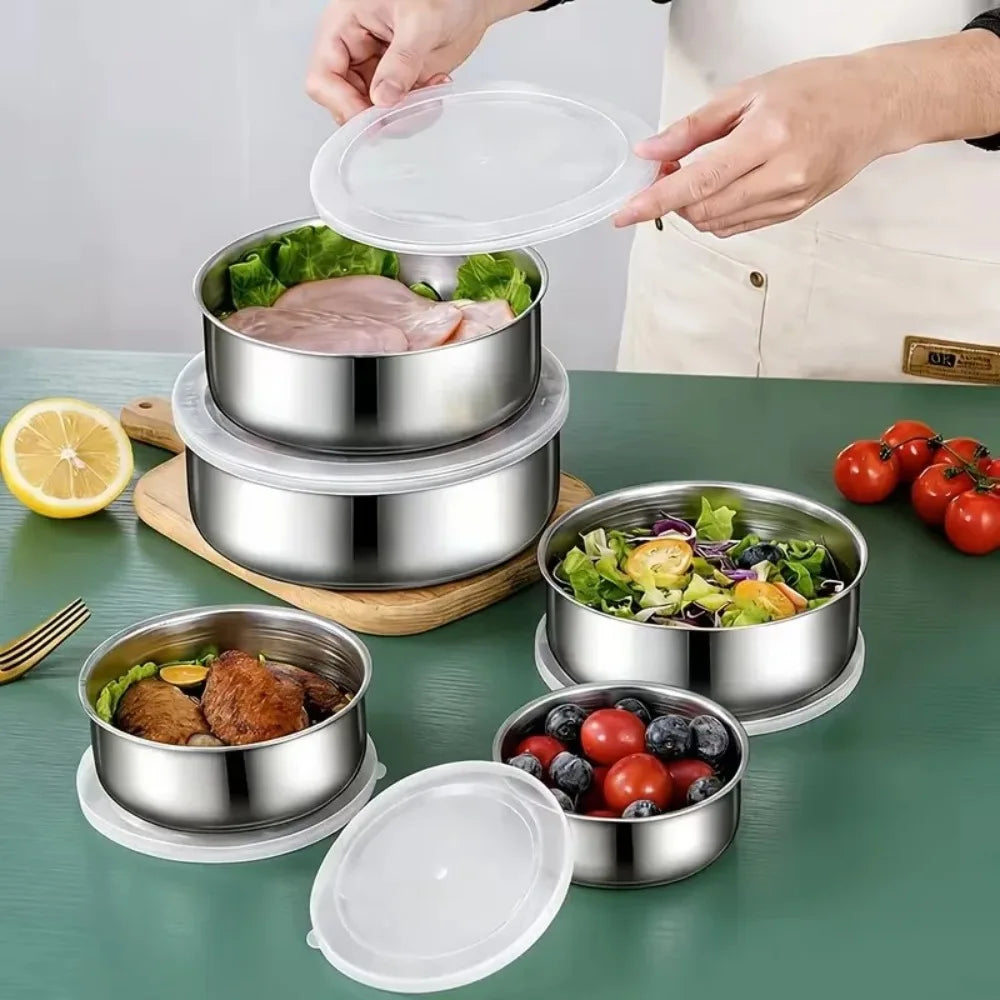 10Pcs Stainless Steel Food Storage Container Set with Lids Food Storage Containers Nixie