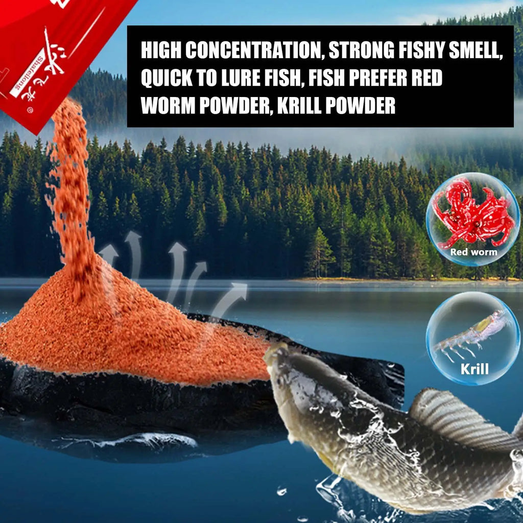 Red Worm Scent Powder – Concentrated Freshwater Fishing Attractant Fishing Attractant Powder Nixie