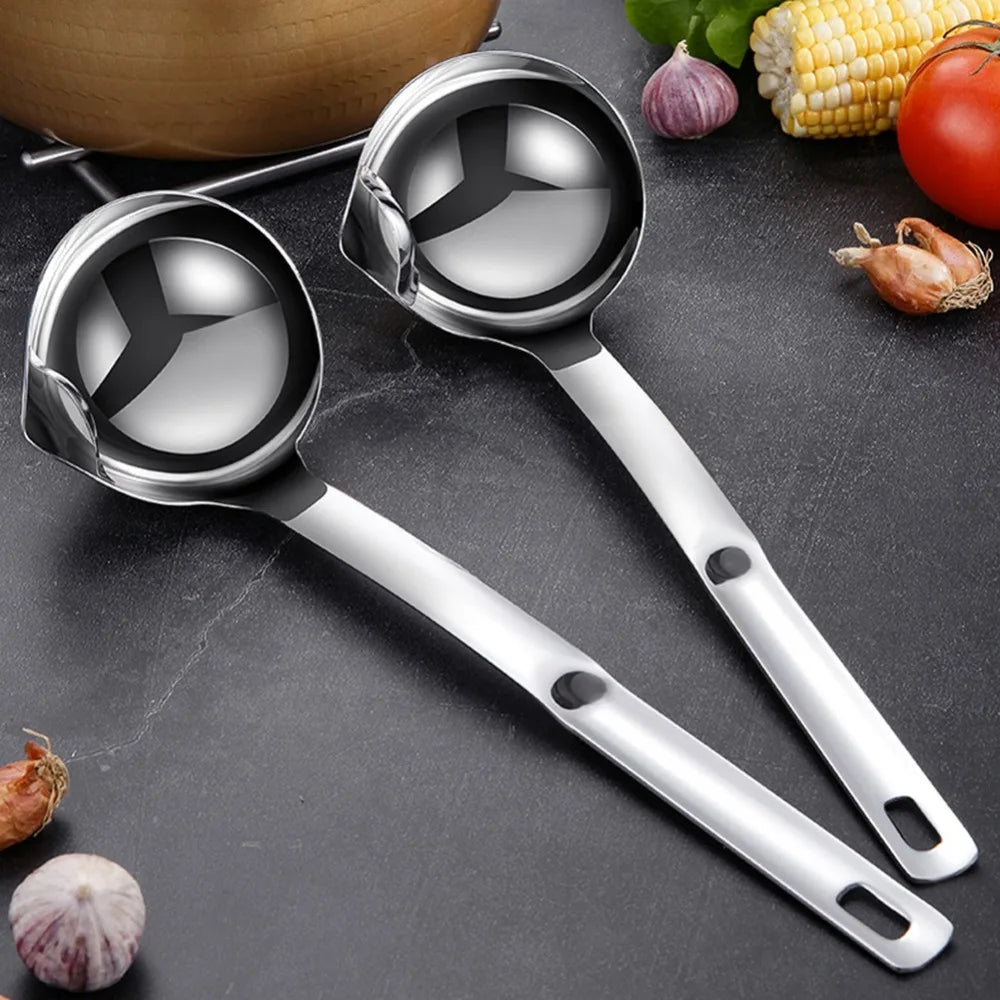 304 Stainless Steel Oil Separator Ladle – 12-Inch Grease Strainer