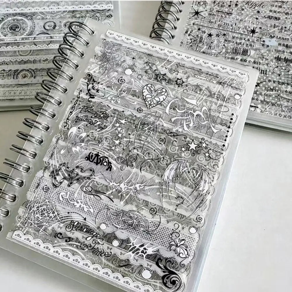 32-Sheet Floral PET Sticker Book – Spiral Bound Journal Stickers Sticker Book Nixie
