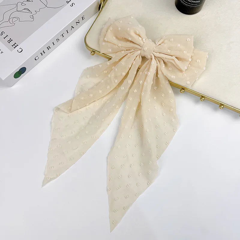 Chiffon Bow Hair Clip – Large Spring Barrette for Women Bow Hair Barrette Nixie XL2035-2
