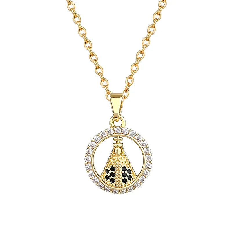 Women's Gold Hoop Pendant Choker Necklace | Stainless Steel Pendant Choker Necklace Nixie