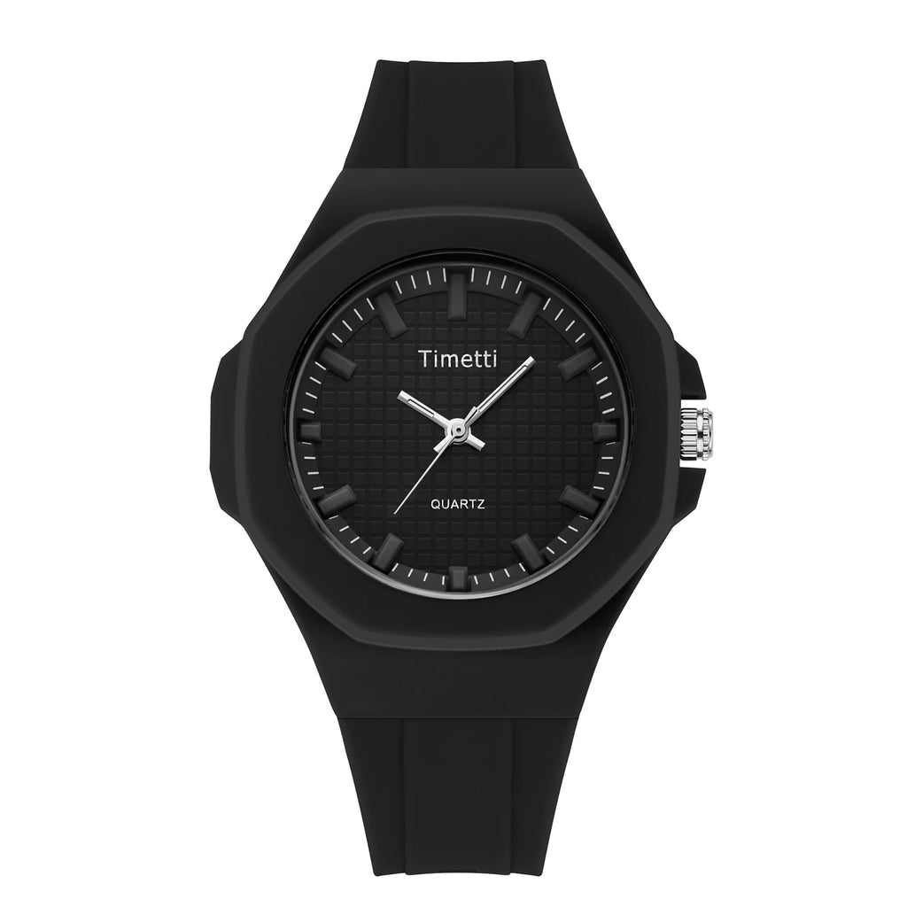 Men's Casual Quartz Watch – Silicone Band, Minimalist Dial Men's Quartz Watch Nixie black