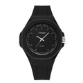 Men's Casual Quartz Watch – Silicone Band, Minimalist Dial Men's Quartz Watch Nixie black