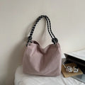 Women's Large Capacity Velvet Corduroy Shoulder Tote Bag Shoulder Tote Bag Nixie BB-610-Pink Extra Large