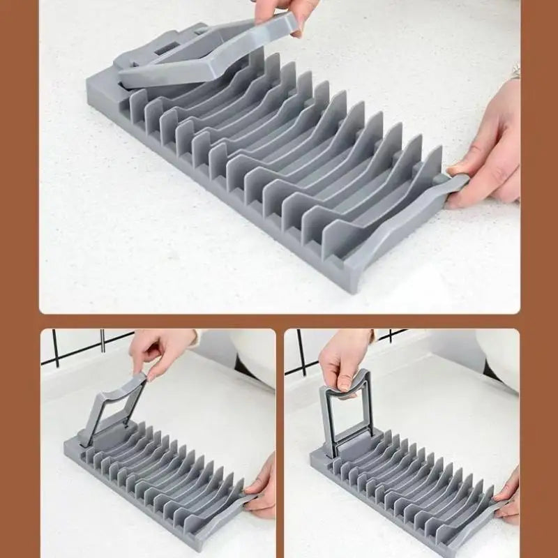 Kitchen Dish Drying Rack – Multi-Slot Countertop Plate Holder Dish Drying Rack Nixie
