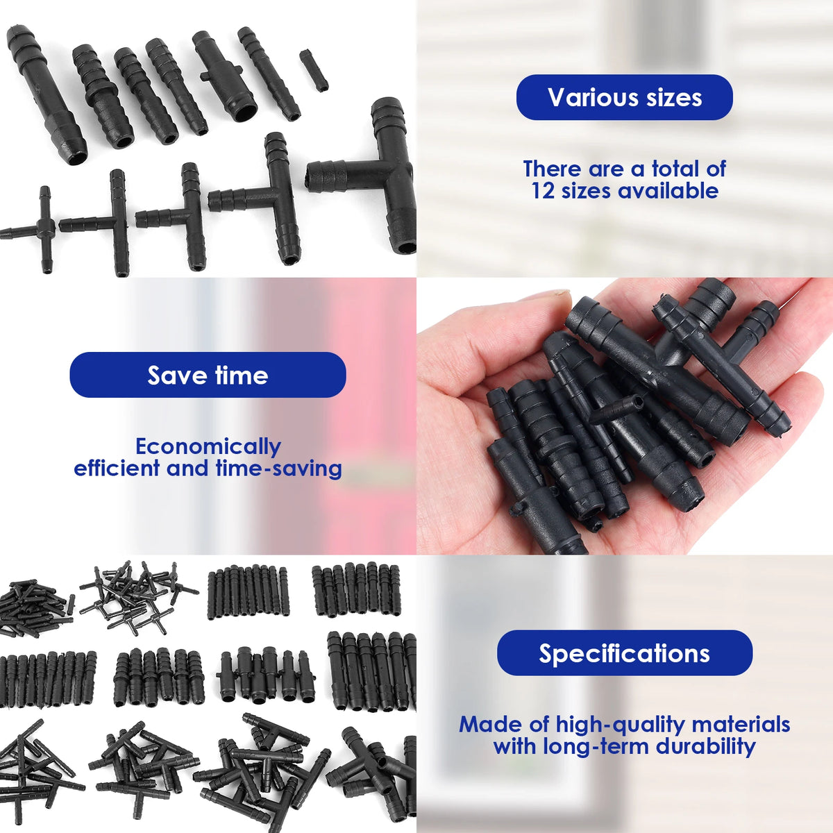 128pc Nylon Vacuum Connector Kit – 12 Sizes Hose Fittings Vacuum Hose Fittings Nixie