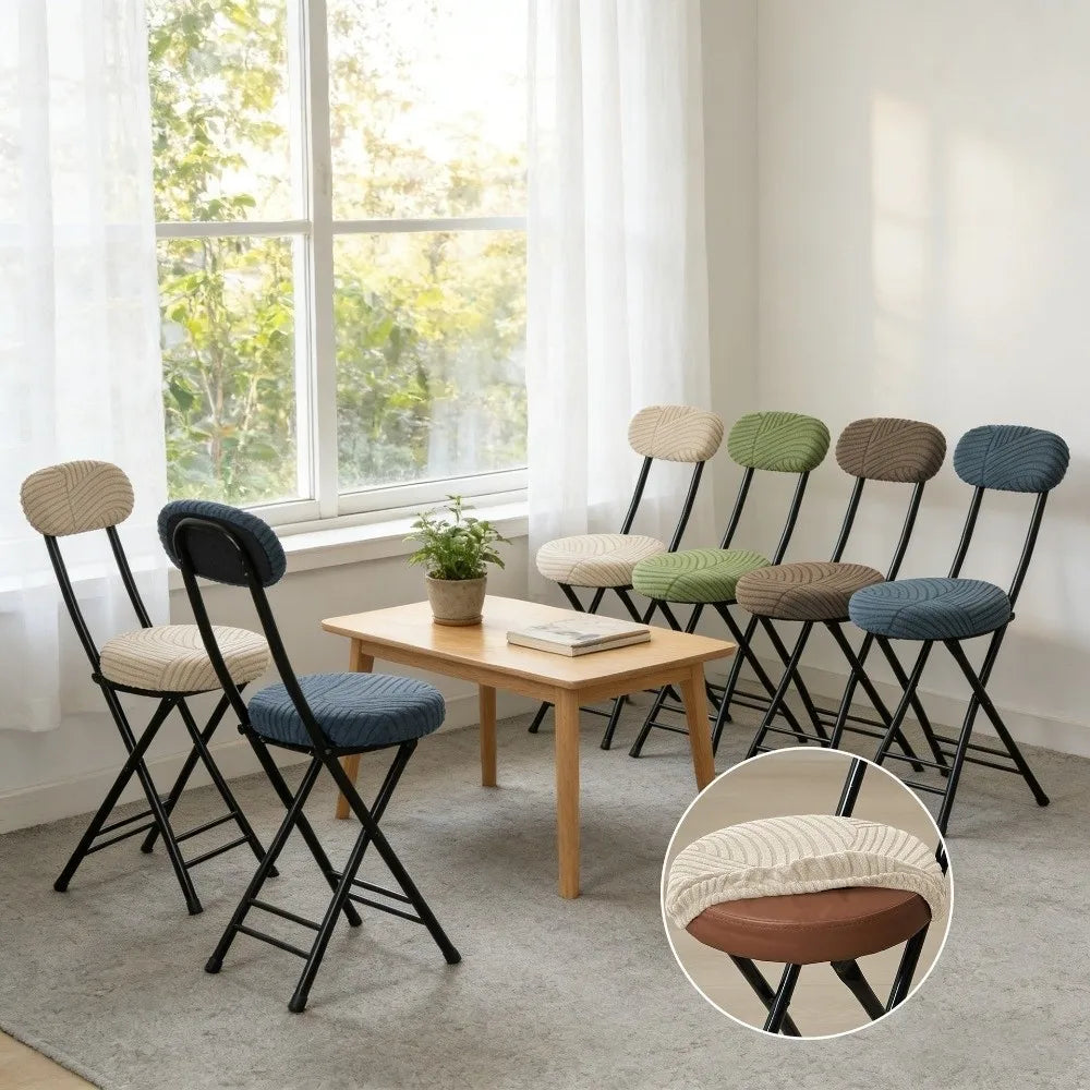 2-Pack Jacquard Elastic Round Stool & Bar Chair Covers