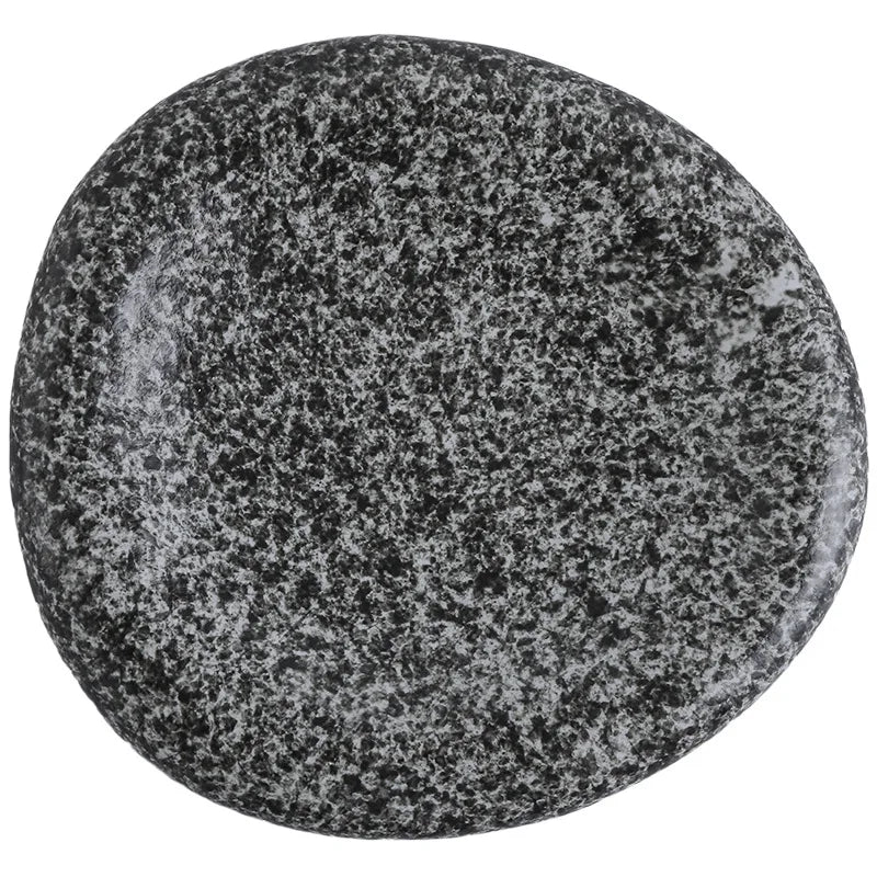 Japanese Stone Pattern Ceramic Plates – Sushi, Steak & Dinner Ceramic Dinner Plate Nixie Rock color 6 Inches