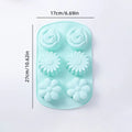 6-Cavity Flower Silicone Mold for Soap, Chocolate & Pudding Silicone Baking Mold Nixie Green