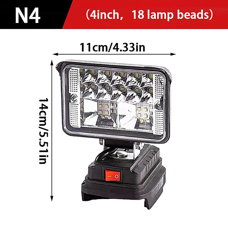 Makita 18V Battery LED Work Light – 1000 Lumen Flood Lamp