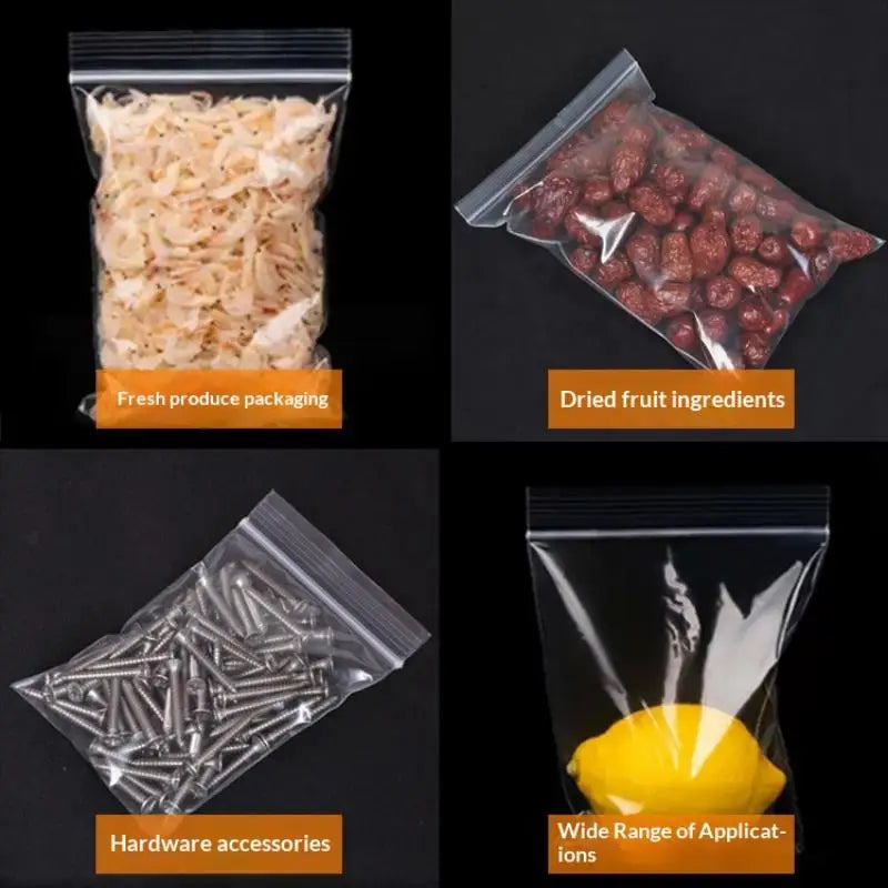 Clear Reclosable Zip Lock Bags 100pcs | Food & Storage Use Resealable Storage Bags Nixie