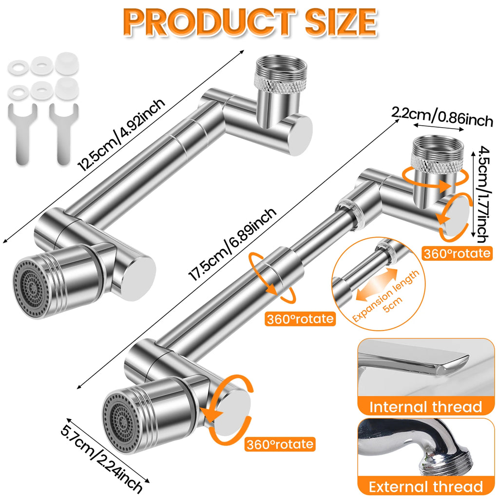 1080° Swivel Faucet Aerator Extender – Kitchen & Bathroom Faucet Aerator Extender Nixie 2Pcs Style 2