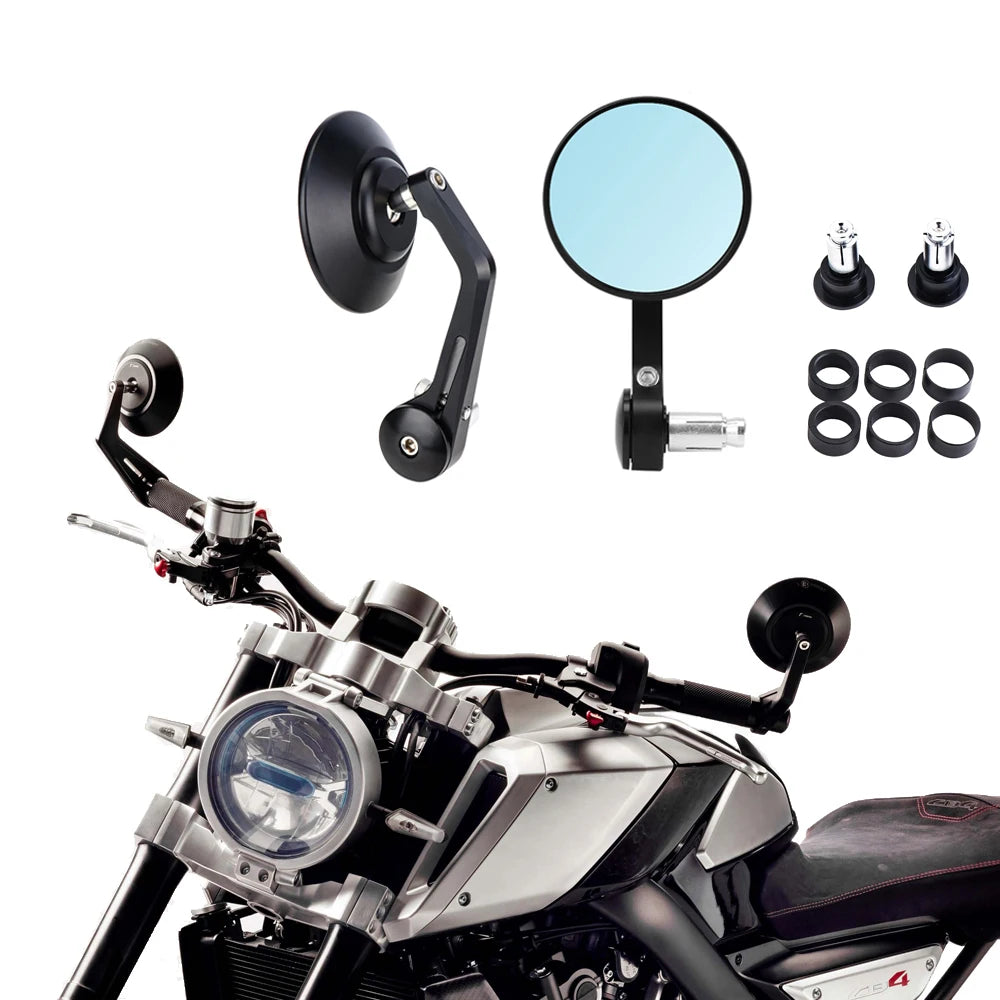 Universal CNC Bar End Mirrors – 7/8" 22mm Motorcycle Handlebar Motorcycle Bar End Mirrors Nixie