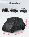 KEMIMOTO 420D Heavy-Duty Waterproof UTV Cover 4–6 Seater UTV Protective Cover Nixie L-167 x 65 x 77 in
