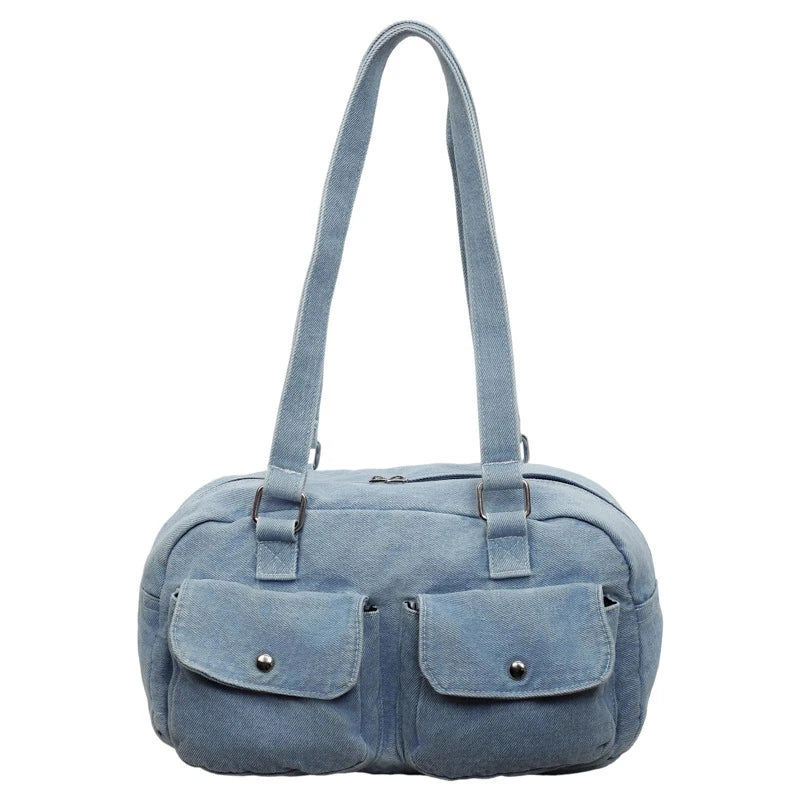 Vintage Denim Boston Bag – Women's Crossbody Shoulder Handbag Crossbody Shoulder Bag Nixie