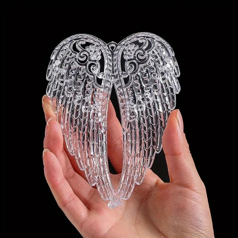 5PCS Acrylic Crystal Angel Wings Christmas Tree Ornaments Christmas Tree Ornaments Nixie
