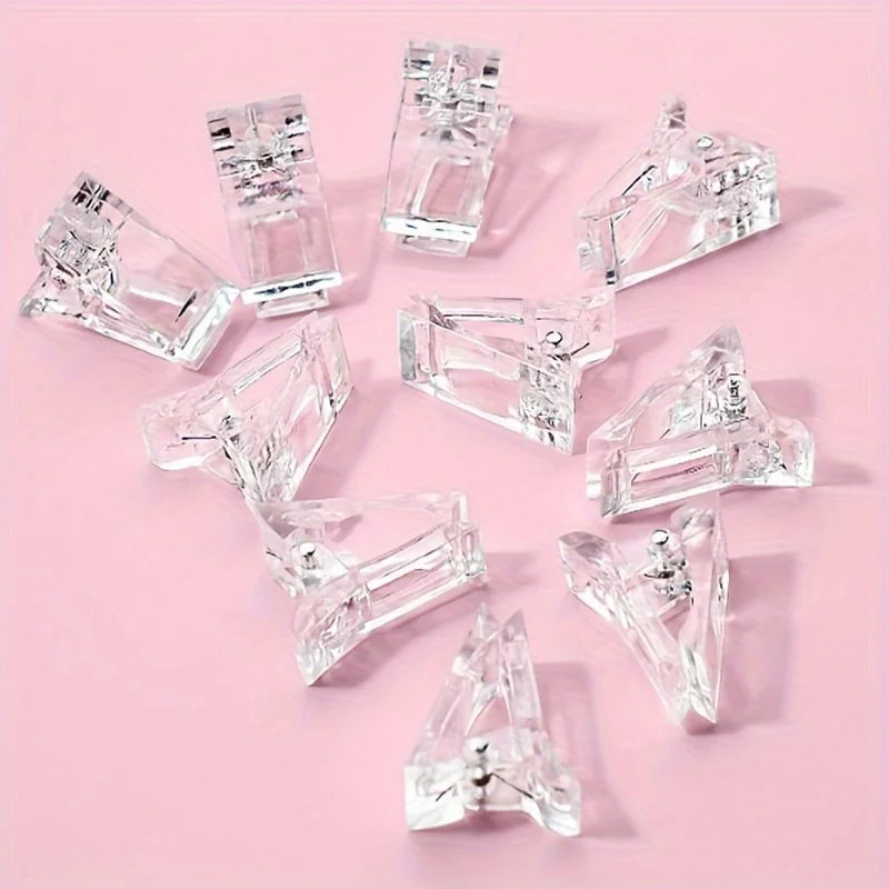 10Pcs Gel Nail Extension Builder Clamps Manicure Tool Set Nail Art Tool Set Nixie 10PCS