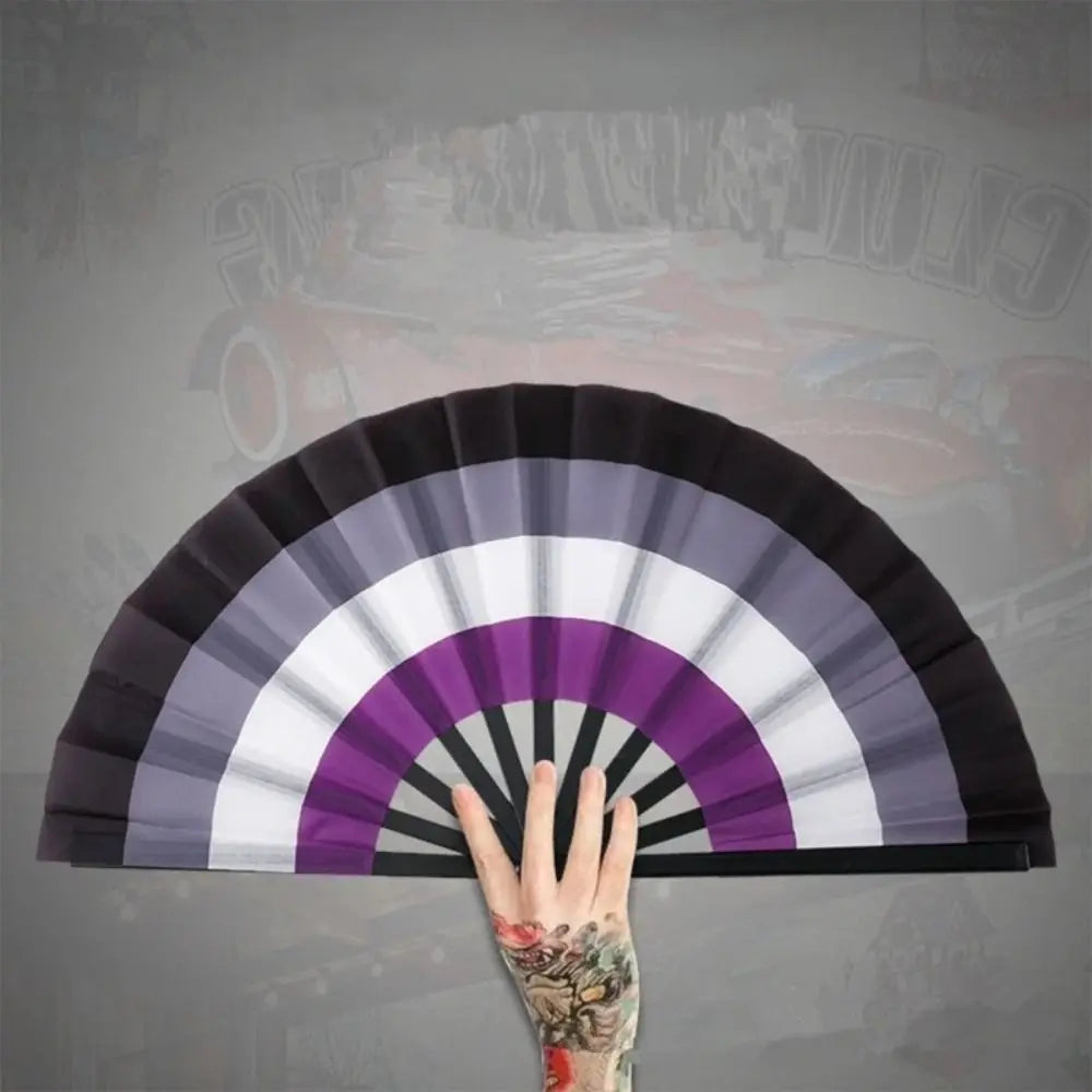 Colourful Folding Kung Fu Fan 33cm – Rainbow Performance Prop Folding Performance Fan Nixie