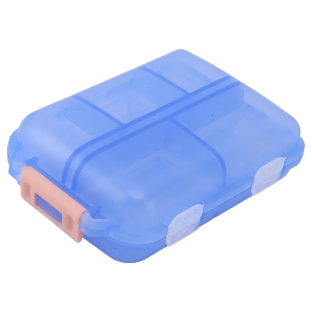 Portable 10-Compartment Waterproof Travel Medicine Pill Case Travel Pill Organizer Nixie Blue