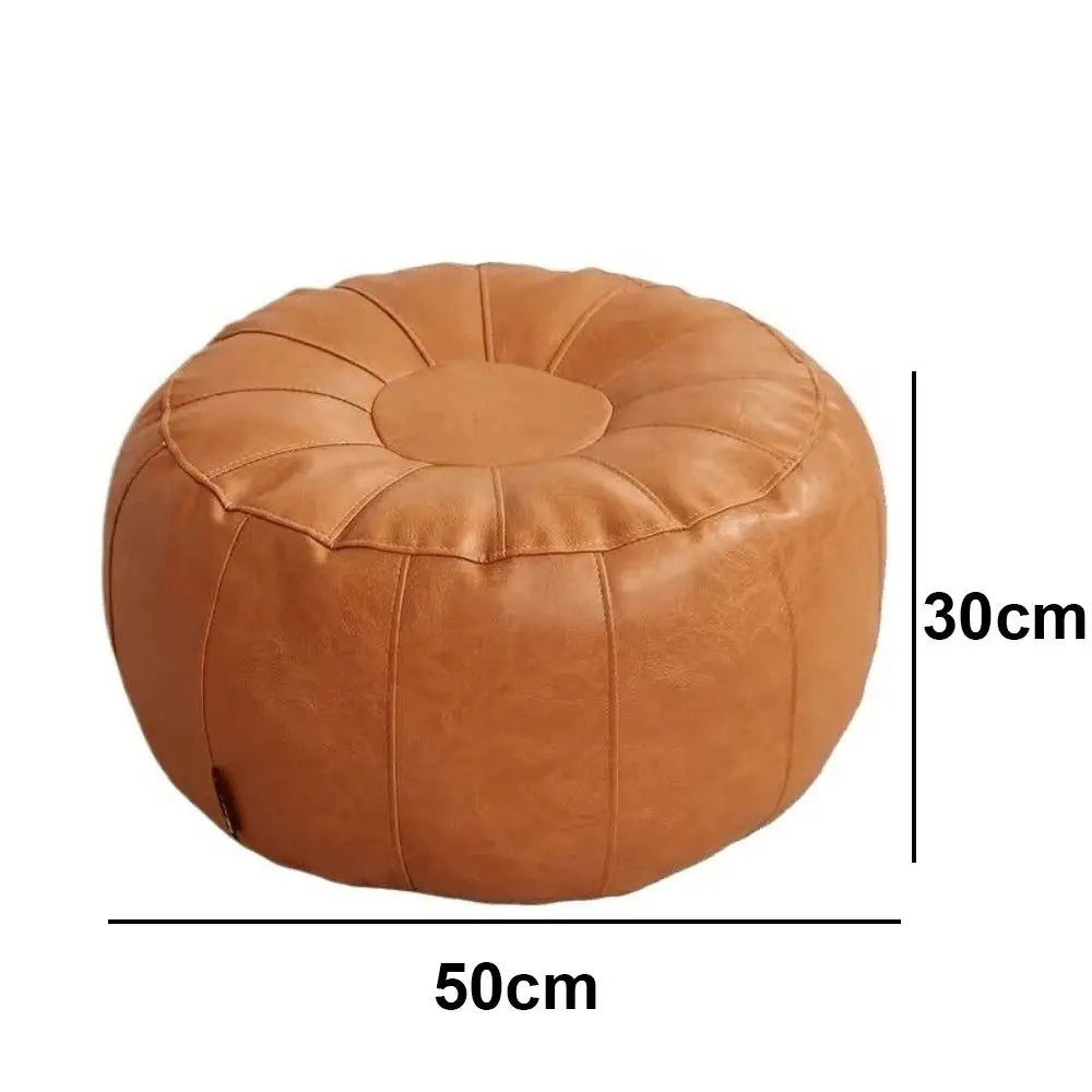 PU Leather Round Storage Ottoman Bench – Modern Home Pouf Storage Ottoman Bench Nixie